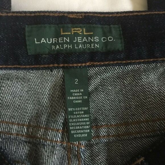 LRL Lauren Button Flap Pocket Dark Bootcut 2 - Picture 4 of 7